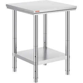 Vevor Edelstahl Arbeitstisch 60 cm x 60 cm Essenszubereitung für die Zubereitung von Mahlzeiten, Nähen, Waschen, Basteln, Garagennutzung usw.