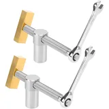 HEIYUET 2 Stück Holzbearbeitung Bankhaken 20mm, Tisch Werkbank Klemmen, Werkbank Schraubstock Zubehör Klemme, Niederhalter für Hobelbank, Tischlerwerkzeug, Silber