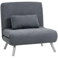 Homcom Schlafsessel 3-in-1 klappbar Relaxsessel 75 x 83 x 80 cm Silber mit Kissen