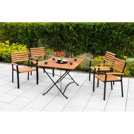 Merxx Schlossgarten Klapptisch 90 x 90 x 74 cm Braun/Schwarz