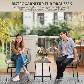 Outsunny Gartenmöbel-Set,, Dunkelgrau Metall, Gartenmöbel Gartenmöbel-Sets