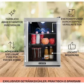 Klarstein Beersafe M Getränkekühlschrank (33 l, 540 mm hoch, Edelstahl)