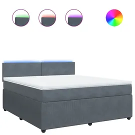 vidaXL Boxspringbett 180 x 200 cm Dunkelgrau
