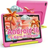 BUFO 10 Zoll Android 16, 24(3+21)GB RAM+64GB, 1280x800 HD IPS, Kinder Tablet (10", 64 GB, Android 16, WiFi 6, Robuste Schutzhülle, Vorinstallierte Lernapps, GMS-Zertifizierung) rosa