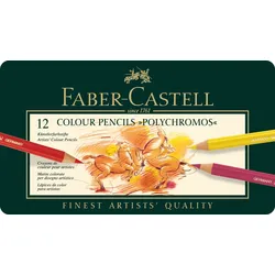 FABER-CASTELL Farbstift Polychromos 12er Metalletui