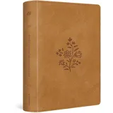 Crossway ESV Single Column Journaling Bible, Large Print (Trutone, Nubuck Caramel, Wildflower Design)
