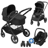Maxi-Cosi 3-in-1 Kombi-Kinderwagen-Set Zelia3 inkl. Babyschale CabrioFix i-Size & Adapter, 22 kg - Black