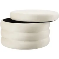 Tectake tectake® Sitzhocker mit Stauraum, rund, weicher, pflegeleichter Bezug, 67 x 42 cm