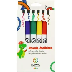 idee+spiel HRST191 HAWA ROXX Roxxies Malstifte, Grundfarben, 6 Stifte