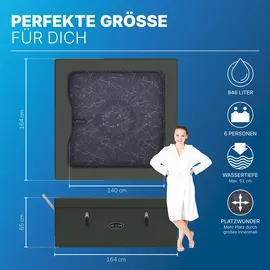 BESTWAY Stockholm AirJet 164 x 164 x 65 cm Schwarz