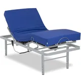 Gerialife - Seniorenbett elektrisch verstellbar mit verstellbaren Beinen | Pflegematratze mit Kaltschaumkern und wasserdichtem Bezug Visco Plus (80x190)