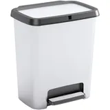 KIS Keter Abfalleimer, Silber, Weiß, Kunststoff, 25 l 28x43x38 cm Küchen, Küchenausstattung, Mülleimer