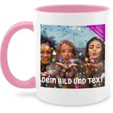 Tasse Tassen 325ml - Foto eigenem - Fotogeschenk I Geschenk Bild personalisiert I Geschenk mit Bild I Custom Photo - 325 ml - Rosa - selbst gestaltet fototasse selber gestalten druck kaffeetasse