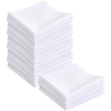 BUYGOO 25PCS Taschentücher Baumwolle Stofftaschentücher 28 x 28cm Taschentücher Stoff taschentuch stofftaschentücher herren taschentuch Damen Herren in weiß Kleine Einstecktücher für Frauen und Männer - 28.3x28.3cm