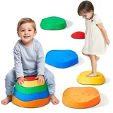 Vevor Balance-Trittsteine für Kinder, 5er-Set, bis zu 100 kg, rutschfeste Trittsteine, Hindernisparcours-Koordinationsspiel-Spielzeug zum Spielen im Innen- oder Außenbereich für Kinder ab 3 Jahren