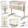 nukido Babybett Beistellbett Reisebett - Bis 9 kg 5 Monate - Mit Matratze - Klappbar - Auf Rollen - Höhenverstellbar - Beige