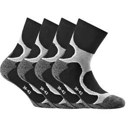 Rohner Basic Unisex Running Quarter Socken, 4er Pack - Sportsocken, Outdoor, Walking Grau 35-38
