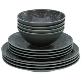 CreaTable Orient Mandala Tafelservice 12-tlg. grau