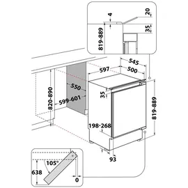 Bauknecht KSU 8GF3 Einbaukühlschrank (126 l, 815 mm hoch)