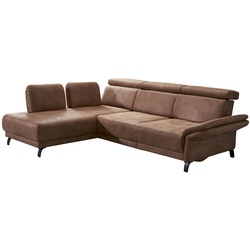 DIETSCH Ecksofa Kuban Mikrofaser Tabac 210 x 295 cm