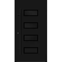 Aluminium  Haustür "NADINE" 82 mm RC2 BLACKLINE Tiefschwarz RAL 9005 beidseitig außen öffnend DIN rechts