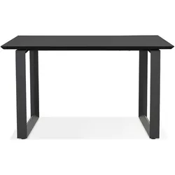 Kadima Design Schreibtisch  130x70 cm  Minimalistisch Homeoffice Kompakt  Schwarz  Holzoptik Bürotisch