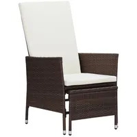 vidaXL Gartenstuhl Gartensessel 62 x 131 x 106 cm braun/cremeweiß 1 St.