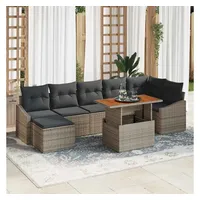 vidaXL Garten Essgruppe 8-tlg. Grau/Braun
