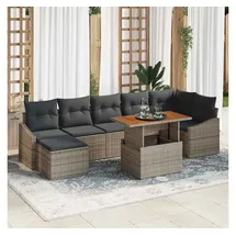 vidaXL Garten Essgruppe 8-tlg. Grau/Braun