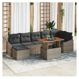 vidaXL Garten Essgruppe 8-tlg. Grau/Braun