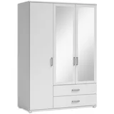 SchlafKONTOR Pol Power Kleiderschrank Ivar 125 x 190 cm Dekor Weiß