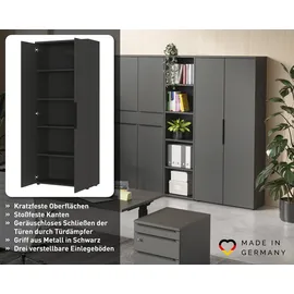 Germania Mailand Aktenschrank 81 x 40 x 197 cm grau