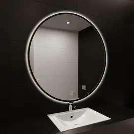Home Deluxe LED-Spiegel Rund DUBI - Beschlagfrei & Dimmbar|Badezimmerspiegel, Badspiegel mit Beleuchtung, Wandspiegel