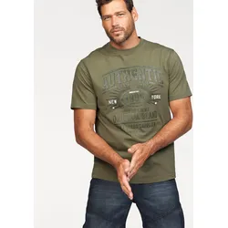 T-Shirt, Kurzarm, lässige Passform, bedrucktes Design, Rundhals, Gr. XXL (60/62), olivgrün, , 210392-XXL