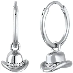Elli Cowboy Hut Glas Kristalle Weiß 925 Sterling Silber Damen 