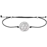 Julie Julsen Armband 925/- Sterling Silber Blume des Lebens mit Textilband weiß