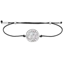 Julie Julsen Armband 925/- Sterling Silber Blume des Lebens mit Textilband weiß