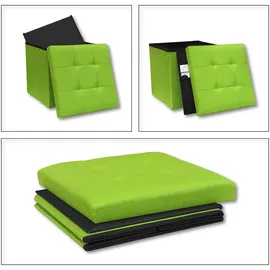 VCM Truhenbank Stoff Grün 38 x 38 cm