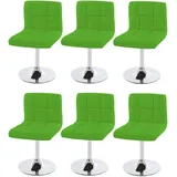 Mendler 6er-Set Esszimmerstuhl Drehstuhl Stuhl Kavala Kunstleder Chrom ~ grün