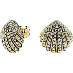 Paar Ohrstecker SWAROVSKI "Idyllia, Muschel, 5683970", gold (gelbgoldfarben, metallfarben, kristallweiß, weiß, kristallweiß), Ohrringe, Damen, Metall-Perlen, Metall, Perlen, mit Swarovski Kristall - mit Swarovski Perle