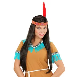 Ayala Indianerfrau Perücke Mit Feder - OS