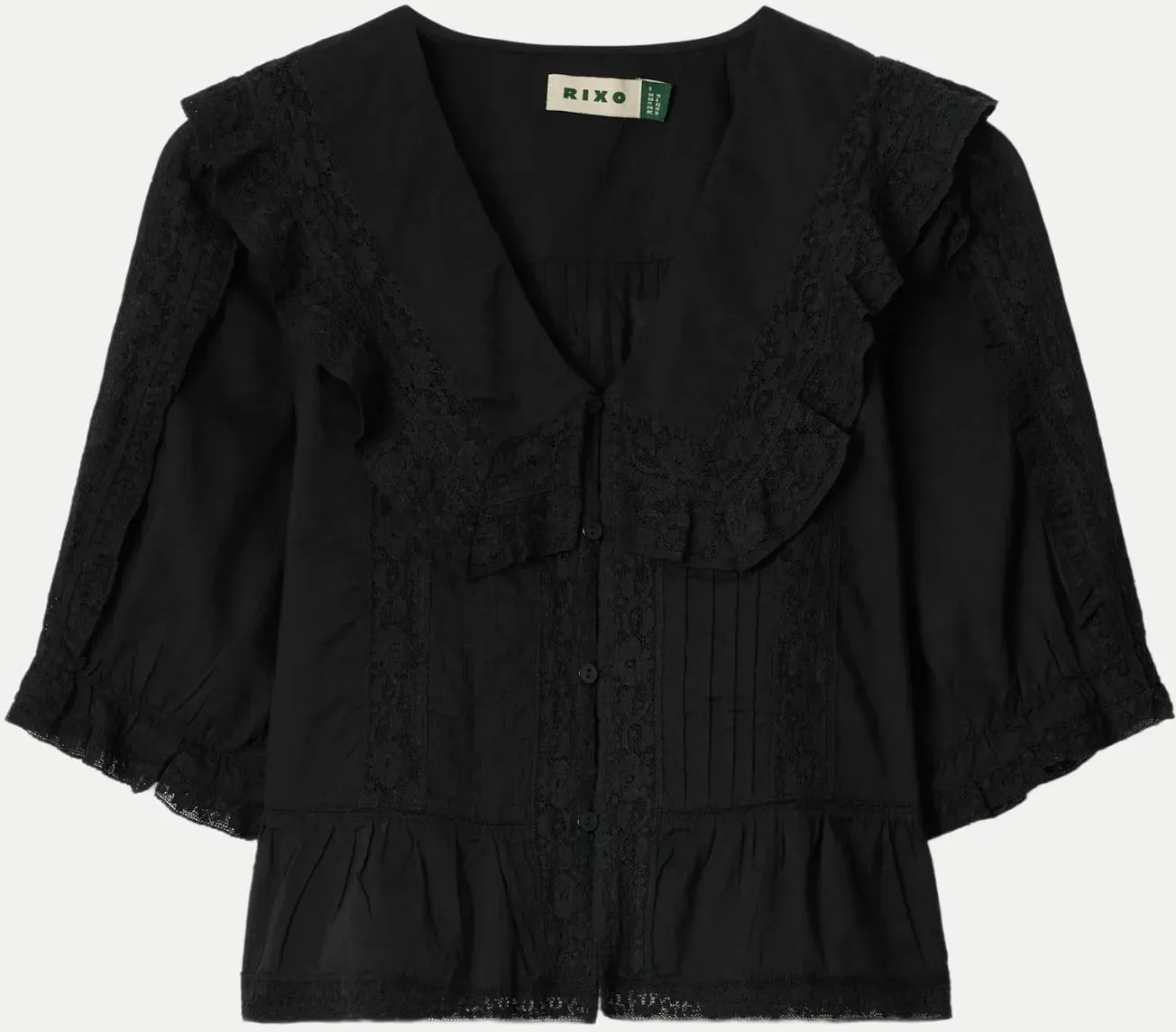 Bluse Ellery mit Spitzeneinsätzen Schwarz M