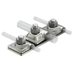 OBO 5408028 Anschlussplatte für zwei isCon-Leitungen 16x8-10mm Edelstahl, rostfrei A2 1.4301 isCon AP2-16 VA