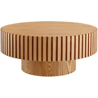 SalesFever Couchtisch rund beige Esche 80 x 34 cm