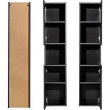 [en.casa] Skelbolu Hochschrank 140 x 30 x 25 cm Schwarz Metall/MDF/Spanplatte