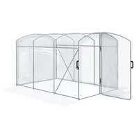 Outsunny Foliengewächshaus,, Transparent, Kunststoff, Metall, 200x195x300 cm, Gartenzubehör, Hochbeete