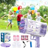 AQXONG Seifenblasenpistole Bazooka mit 88-Loch und LED, Bazooka Bubble Machine, Gatling Seifenblasenmaschine, Raketenwerfer Geschenk für Erwachsene Kinder Indoor Outdoor Party Hochzeit