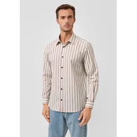 s.Oliver Gestreiftes Langarmhemd Beige/Pink M