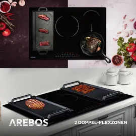 Arebos Induktionskochfeld 9800 W 5 Kochfelder mit 2 Flexzonen 77 cm Autark mit Sensor Touch, Timer, Kindersicherung, �berhitzungsschutz,