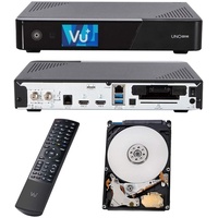 VU+ UNO 4K SE 1x DVB-C FBC Receiver Twin Tuner PVR Ready Linux Kabelreceiver UHD 2160P TV Receiver mit HDD 1TB Festplatte